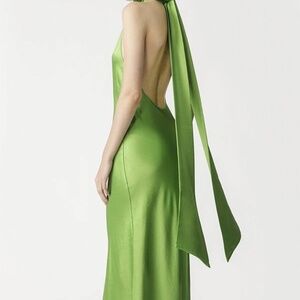 Sau Lee Green backless halter dress